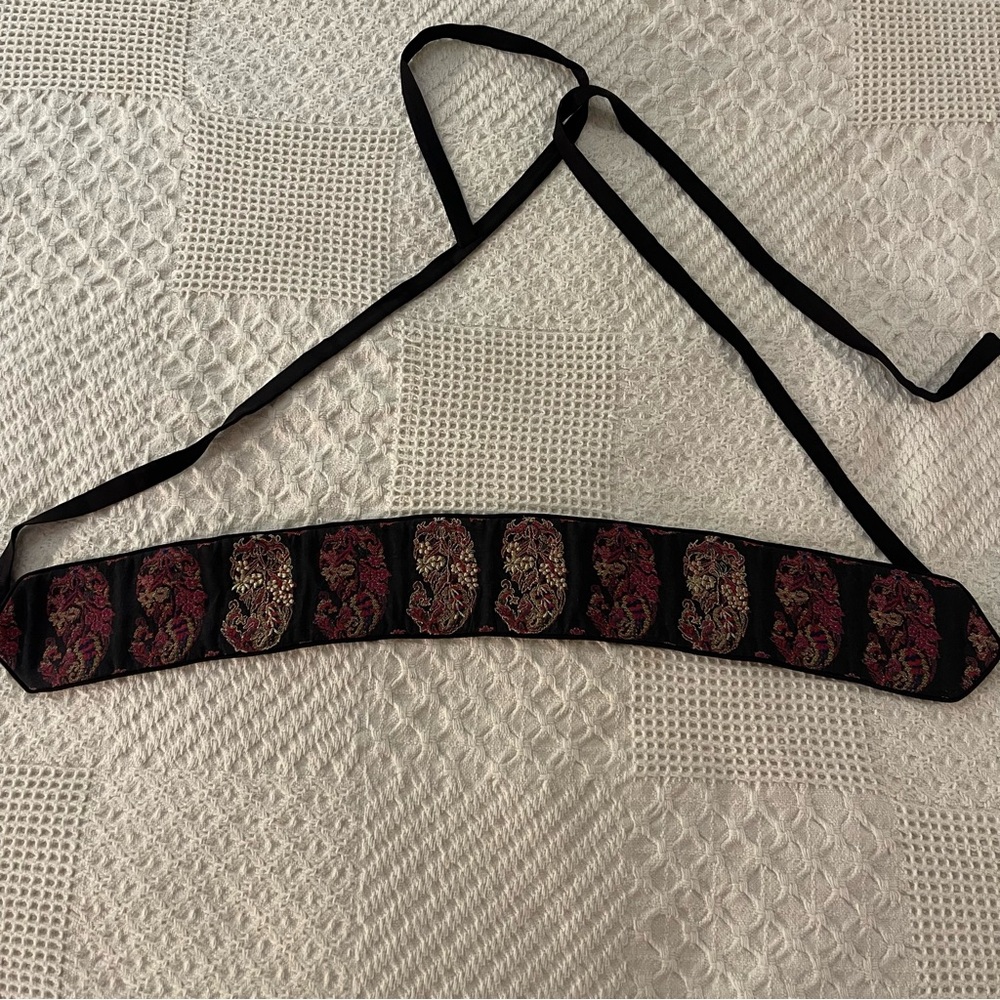 Rosewater House Black, Red & Gold Paisley Women's Belt